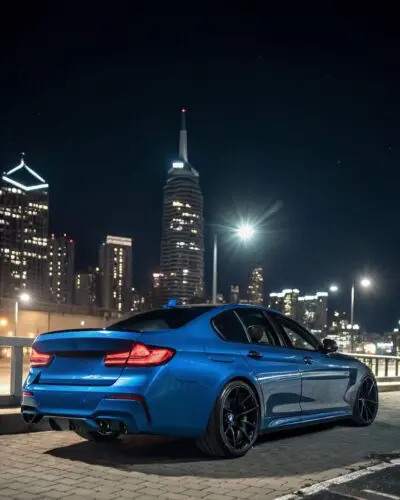 Powerful exhaust sound of BMW M5